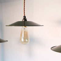 Vintage Mid 20th Century Modern Pendant Lights - Green & Cream