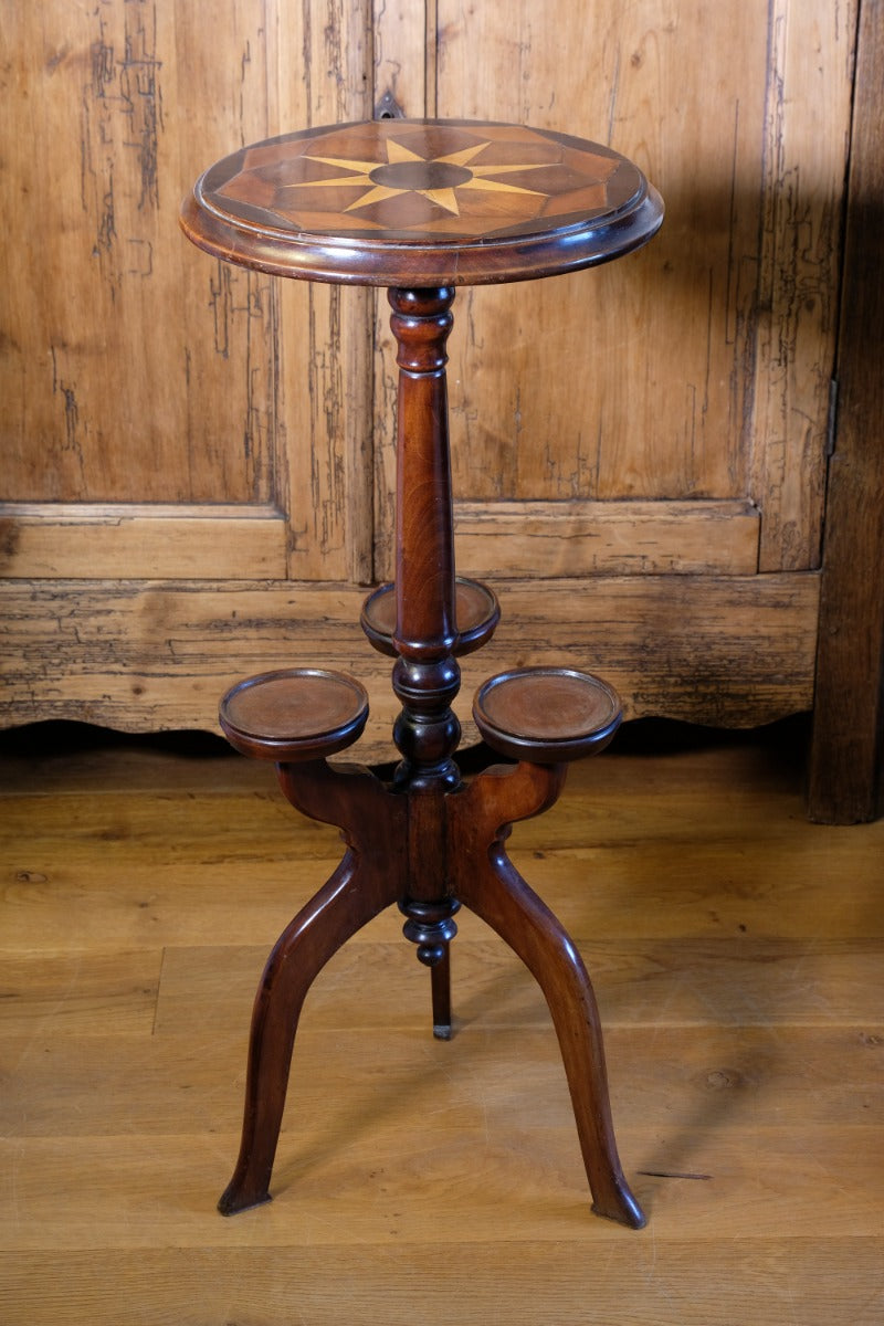 19th Century Mahogany Wine Table With Parquetry Inlay