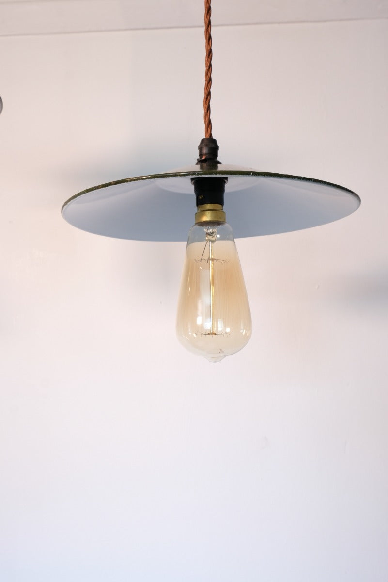 Vintage Mid 20th Century Modern Pendant Lights - Green & Cream