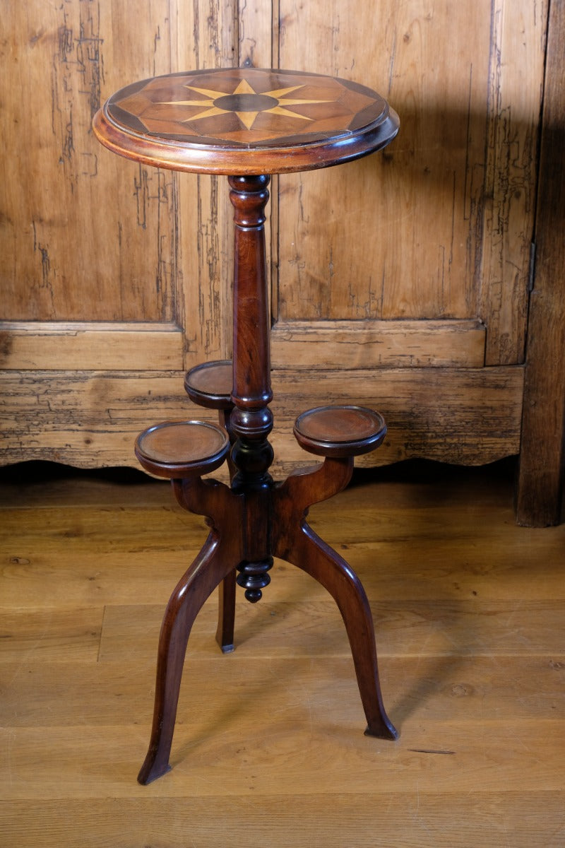 19th Century Mahogany Wine Table With Parquetry Inlay