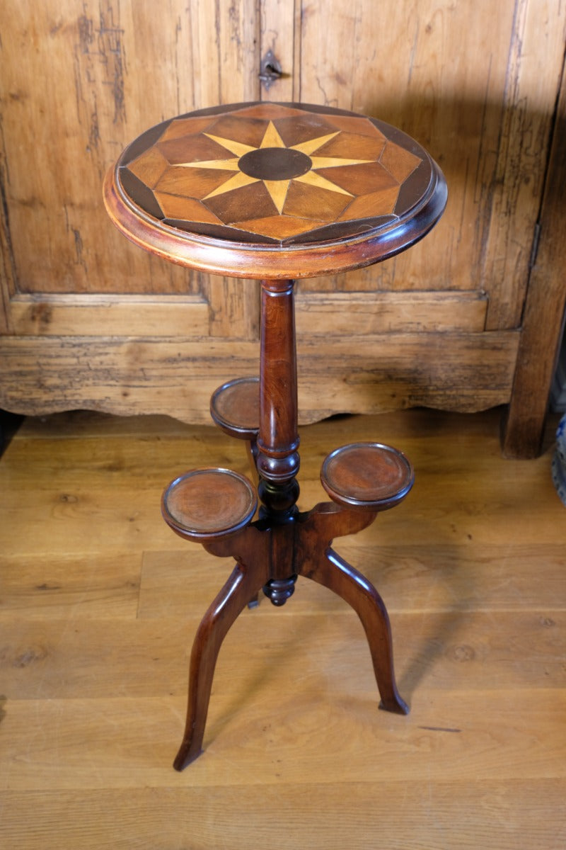 19th Century Mahogany Wine Table With Parquetry Inlay