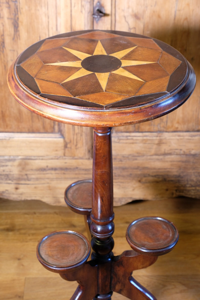 19th Century Mahogany Wine Table With Parquetry Inlay