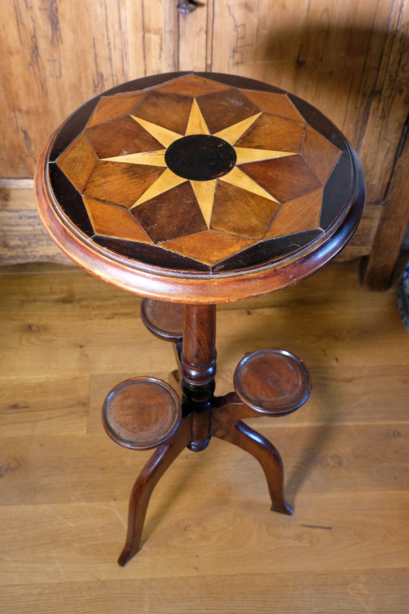 19th Century Mahogany Wine Table With Parquetry Inlay