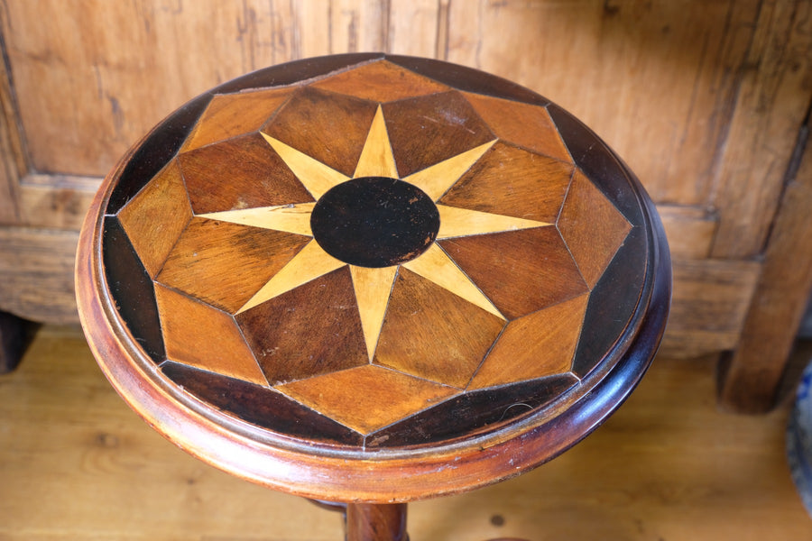 19th Century Mahogany Wine Table With Parquetry Inlay