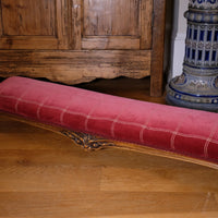 Early 1900's Carved Walnut Upholstered Foot Stool