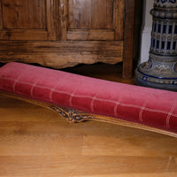 Early 1900's Carved Walnut Upholstered Foot Stool