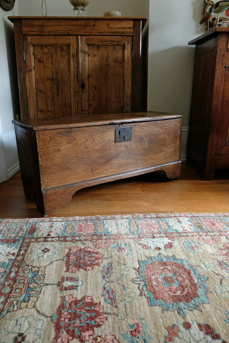 Late 17th Century Six Plank Elm Coffer