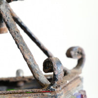 Cast Iron Multicoloured Chunk Glass Lantern