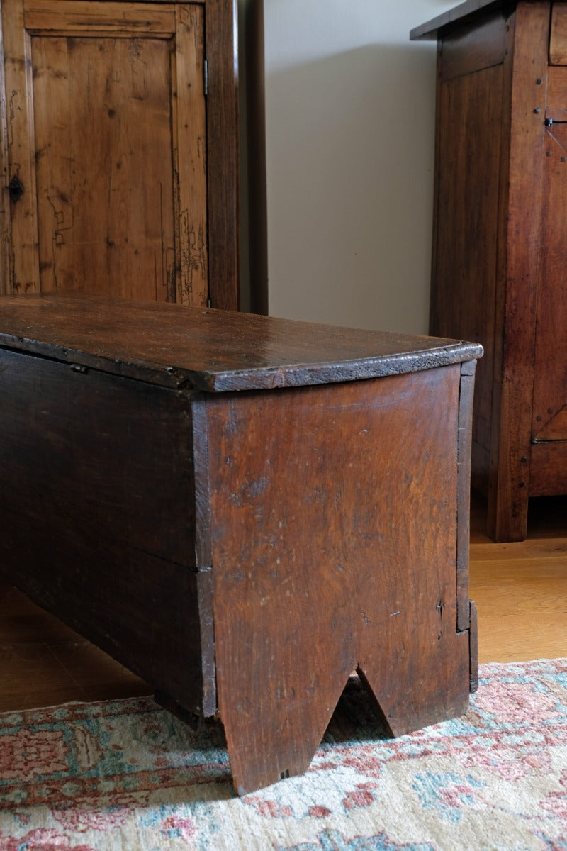 Late 17th Century Six Plank Elm Coffer