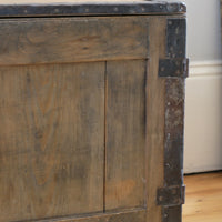 Industrial Iron Clad Scratch Built Pine Travelling Cupboard