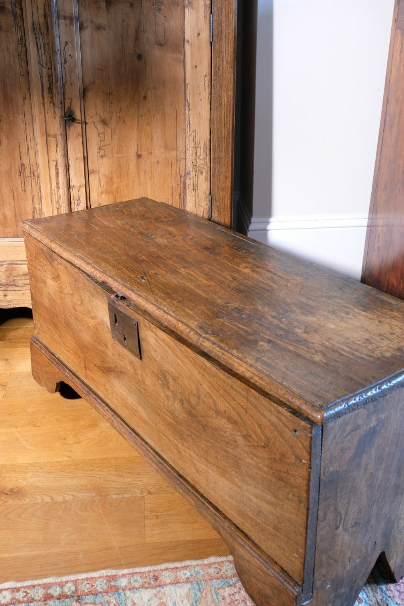 Late 17th Century Six Plank Elm Coffer