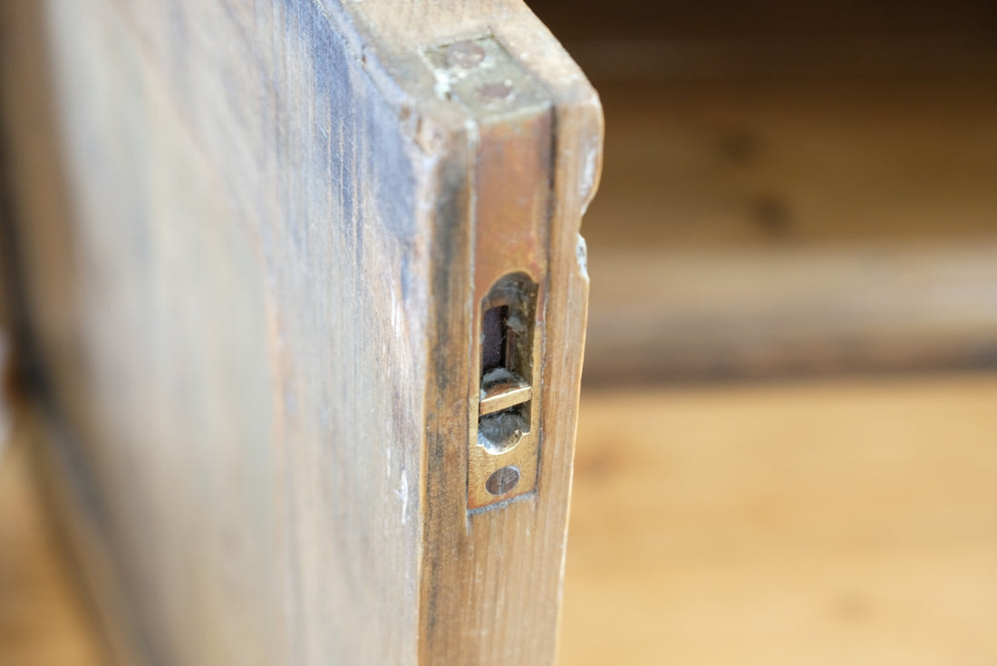 Industrial Iron Clad Scratch Built Pine Travelling Cupboard