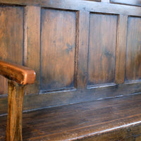 19th Century Oak Painted Panelled Settle With Storage