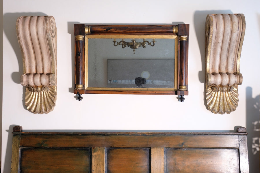 Architectural Pair Of Carved Giltwood Oak Corbels