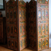 19th Century Folk Art Painted Room Divider