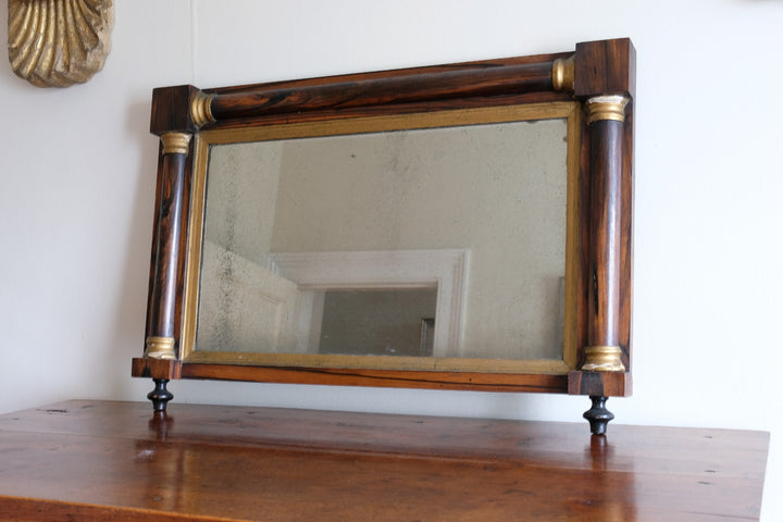 Antique rosewood gilt overmantel mirror circa 1830s