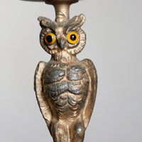 Pair Of Aesthetic Movement Owl Candle Sticks