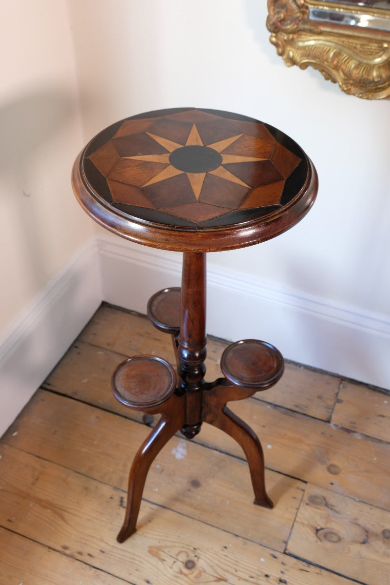 19th Century Parquetry Inlaid Mahogany Wine Table