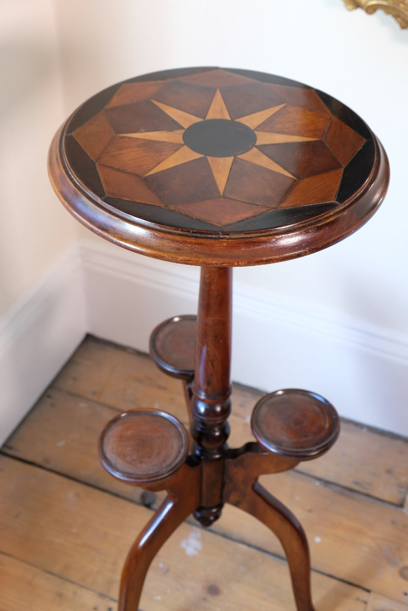 19th Century Parquetry Inlaid Mahogany Wine Table