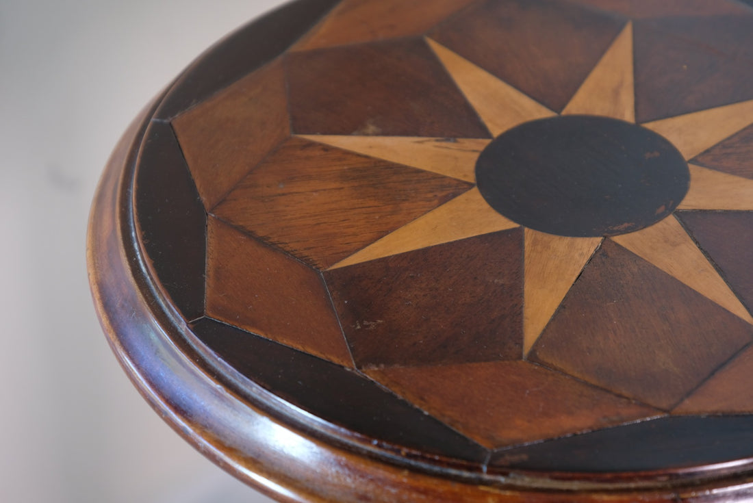 19th Century Parquetry Inlaid Mahogany Wine Table