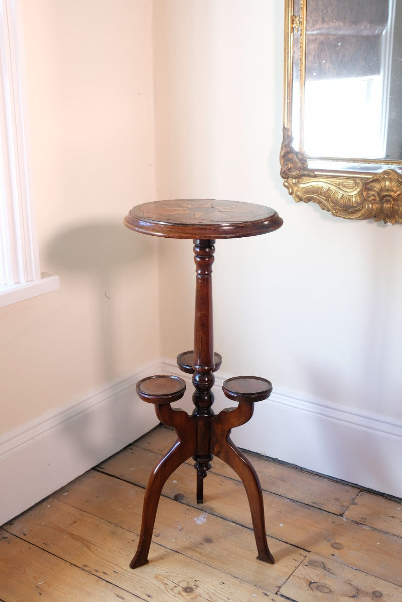 19th Century Parquetry Inlaid Mahogany Wine Table