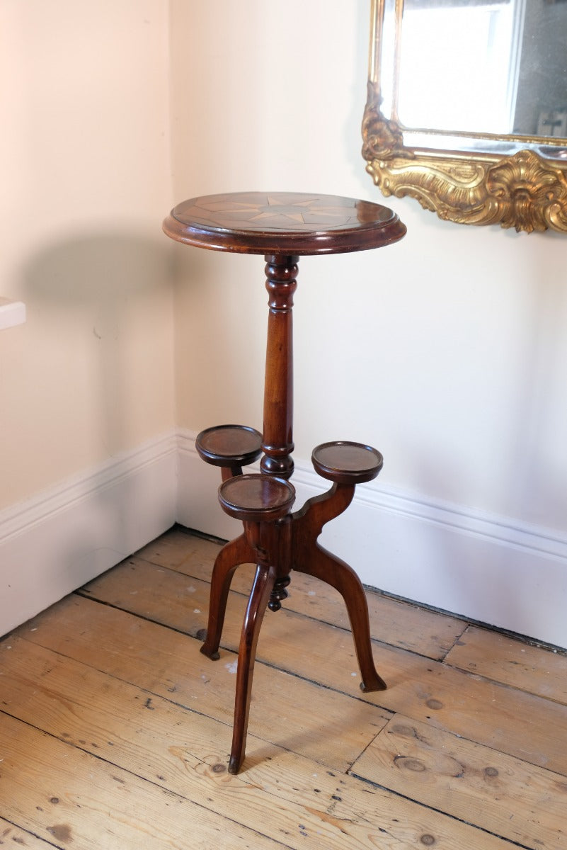 19th Century Parquetry Inlaid Mahogany Wine Table