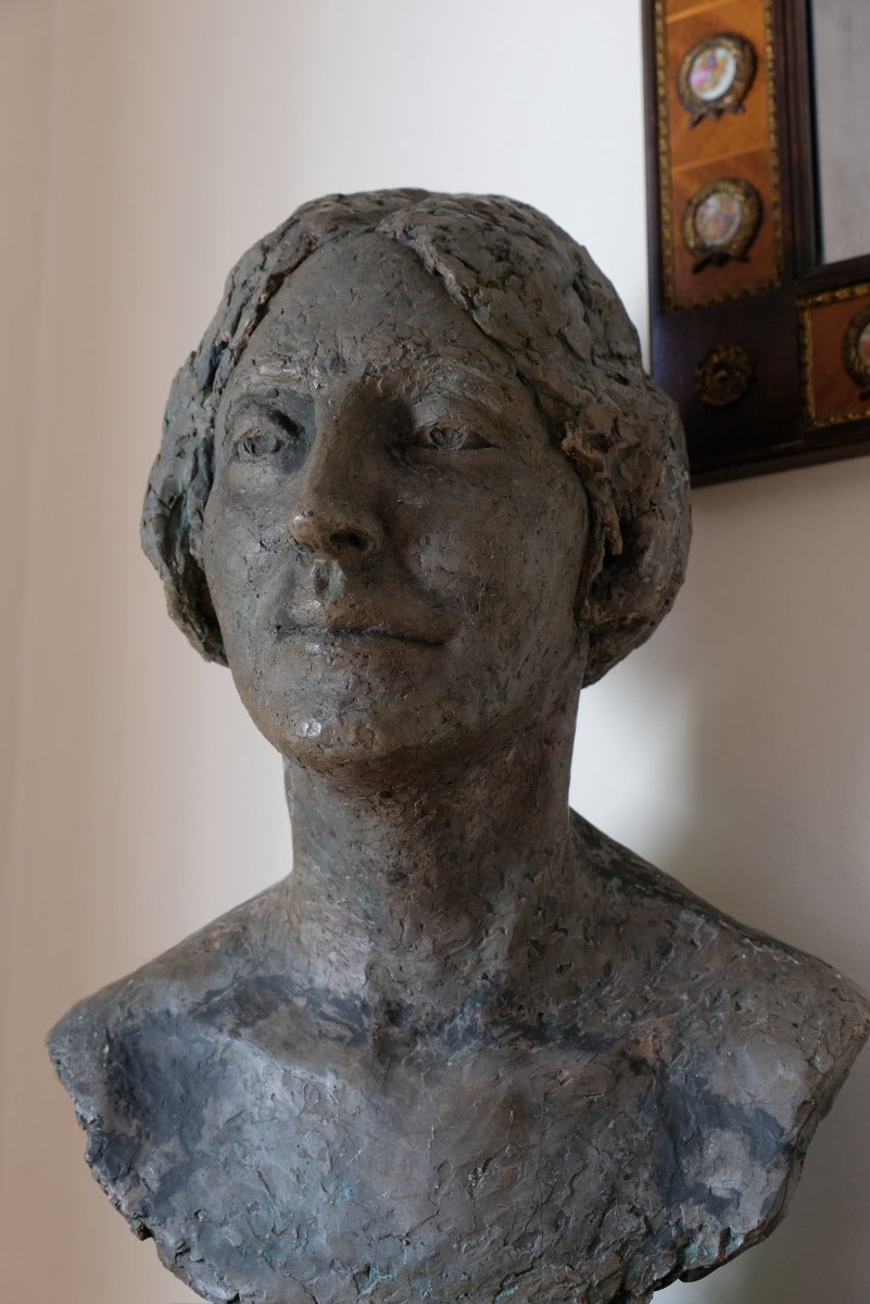Patinated Clay Sculpture Of A Lady By Pamela De Ville