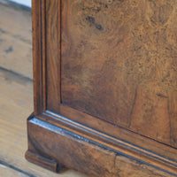 Burr Walnut & Marble Bedside Cabinet Raised On Short Feet