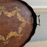 Mahogany Inlaid Serving Tray Oval Shape Circa 1910