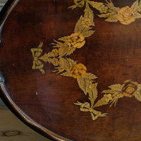 Mahogany Inlaid Serving Tray Oval Shape Circa 1910