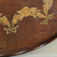 Mahogany Inlaid Serving Tray Oval Shape Circa 1910