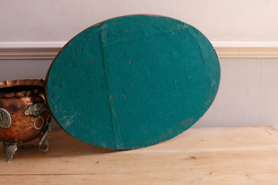 Mahogany Inlaid Serving Tray Oval Shape Circa 1910