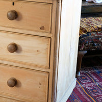 Antique Pine Chest Of Drawers On Pedestal Base