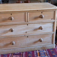 Antique Pine Chest Of Drawers On Pedestal Base