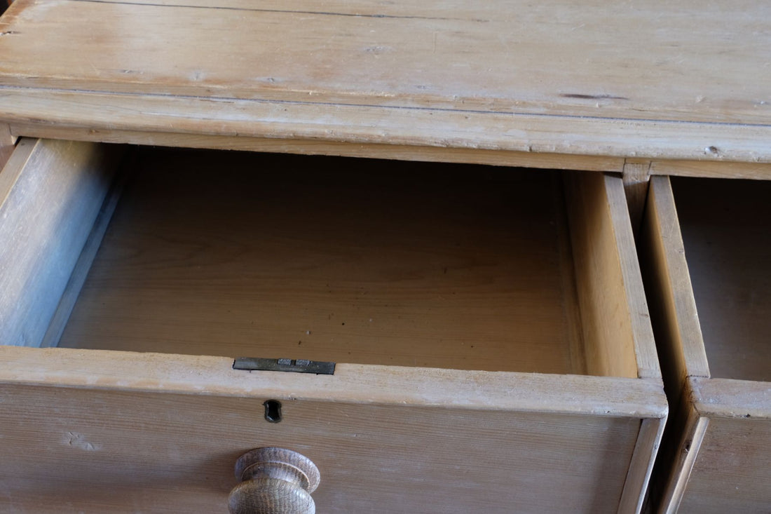 Antique Pine Chest Of Drawers On Pedestal Base