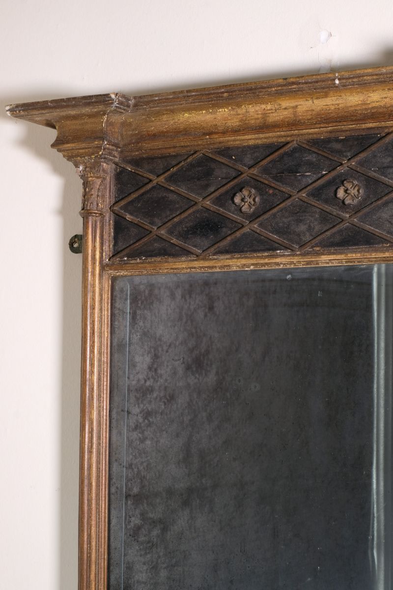 Regency Pier Mirror With Original Foxed Mirror Circa 1820s