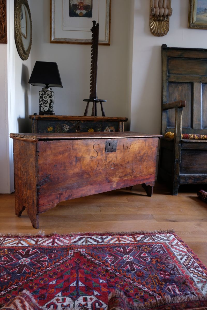 Elm Six Plank Coffer Dated to 1781