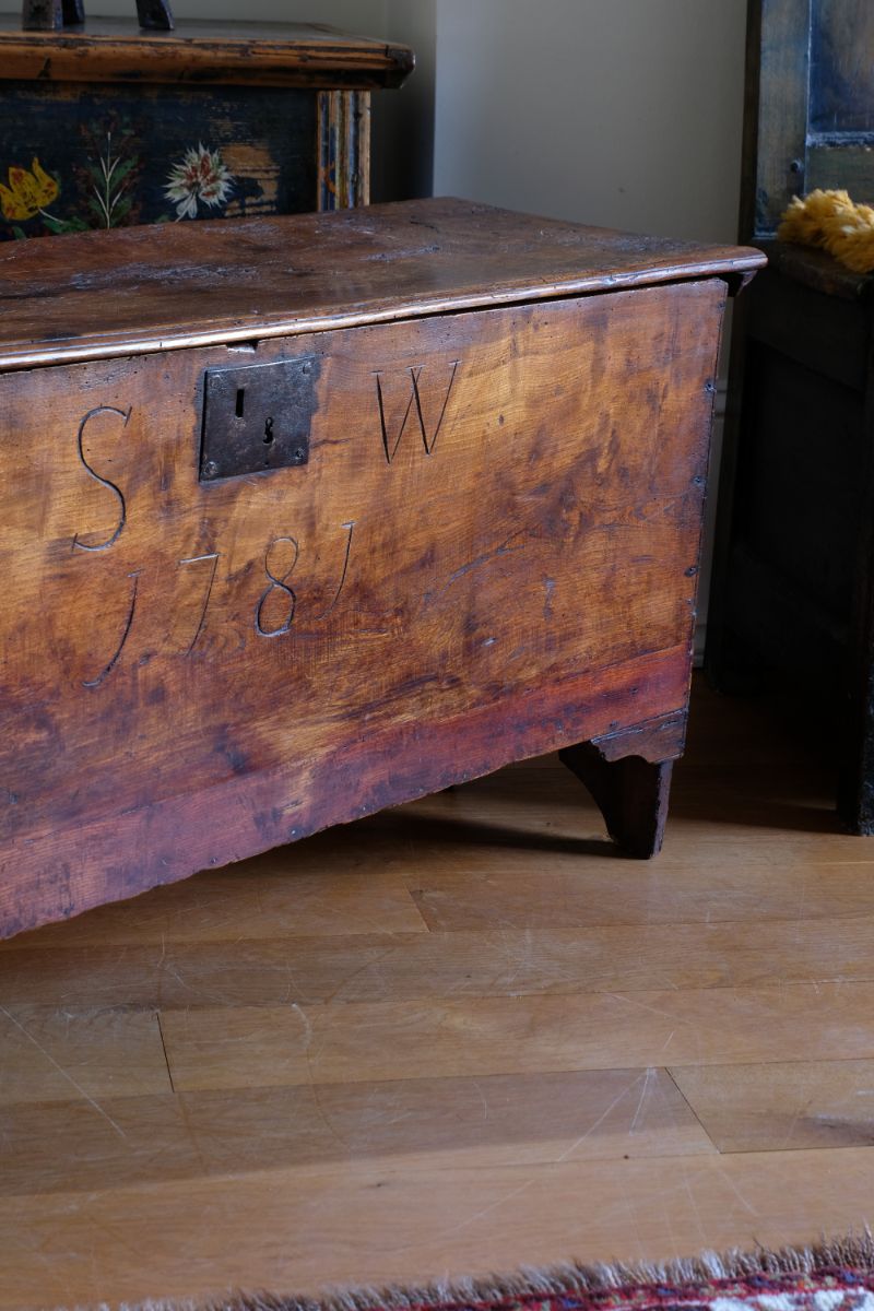 Elm Six Plank Coffer Dated to 1781