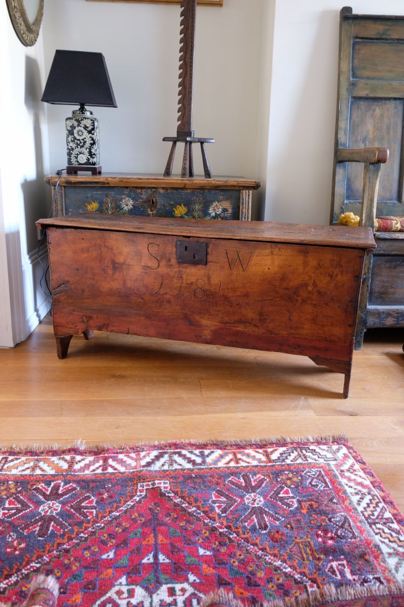 Elm Six Plank Coffer Dated to 1781