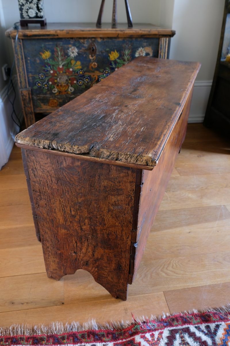 Elm Six Plank Coffer Dated to 1781