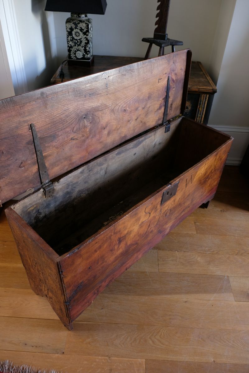 Elm Six Plank Coffer Dated to 1781