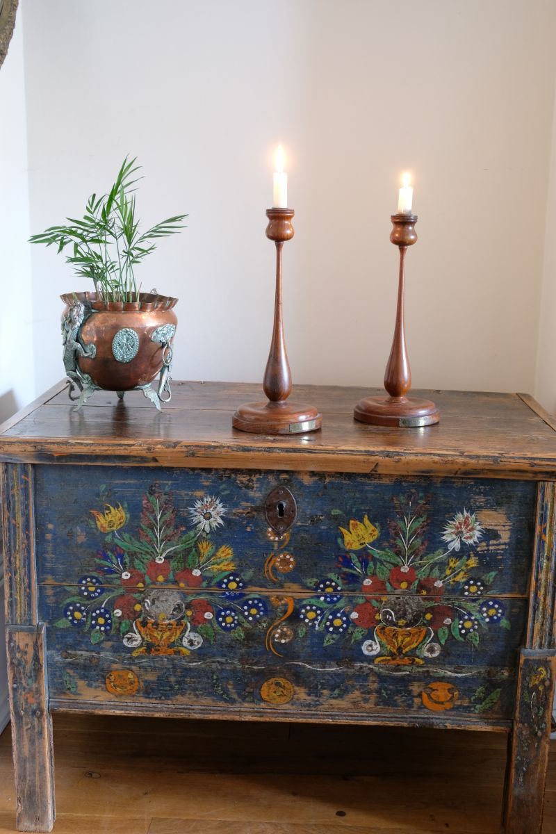 Pair Of Candlesticks Made From Teak Of H.M.S Terrible 1895