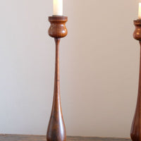 Pair Of Candlesticks Made From Teak Of H.M.S Terrible 1895