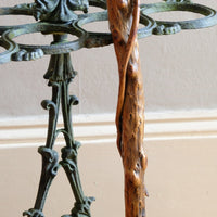 Folk Art walking stick made from yew wood