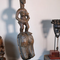 Carved African Guro (Gouru) Fertility Figure Sculpture On Stand