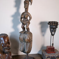 Carved African Guro (Gouru) Fertility Figure Sculpture On Stand