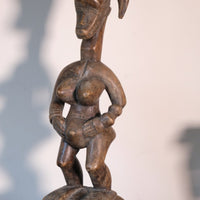 Carved African Guro (Gouru) Fertility Figure Sculpture On Stand