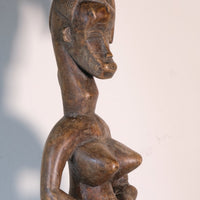 Carved African Guro (Gouru) Fertility Figure Sculpture On Stand