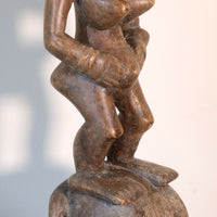 Carved African Guro (Gouru) Fertility Figure Sculpture On Stand