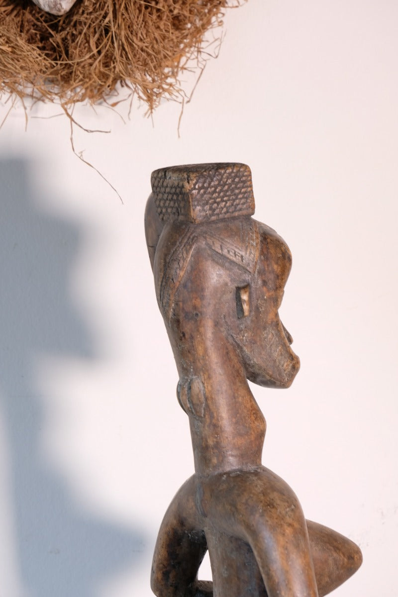 Carved African Guro (Gouru) Fertility Figure Sculpture On Stand